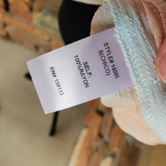 Staccato Women's Peach and Light Blue Watercolor Tie-Dye Sleeveless Blouse NWOT - Picture 9 of 10